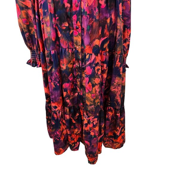NWT Avara Bailey Floral Tiered Hem Boho Midi Dress Size Large *Missing Belt* - Picture 5 of 7